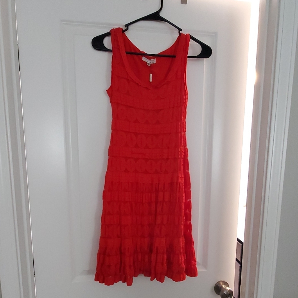 Red Orange Lace Dress
